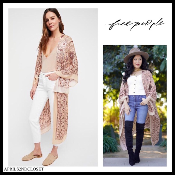 Free People Sweaters - FREE PEOPLE BOHO KIMONO FLOWY CARDIGAN CAPE A2C